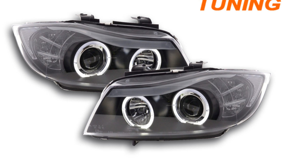 FARURI ANGEL EYES LED COMPATIBILE CU BMW E90/ E91 (05-11) BLACK