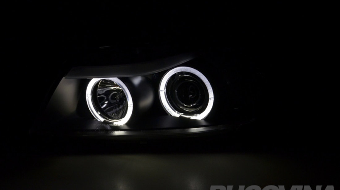 FARURI ANGEL EYES LED COMPATIBILE CU BMW E90/ E91 (05-11) BLACK