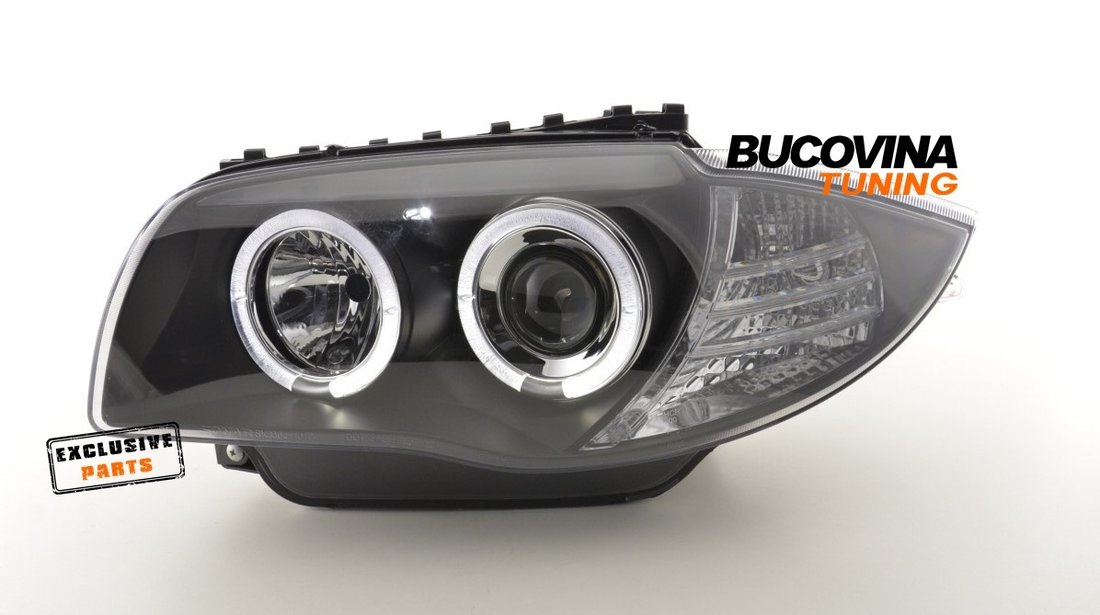 FARURI ANGEL EYES LED COMPATIBILE CU BMW SERIA 1 E87/ E81/ E82/ E88 (04-11) BLACK