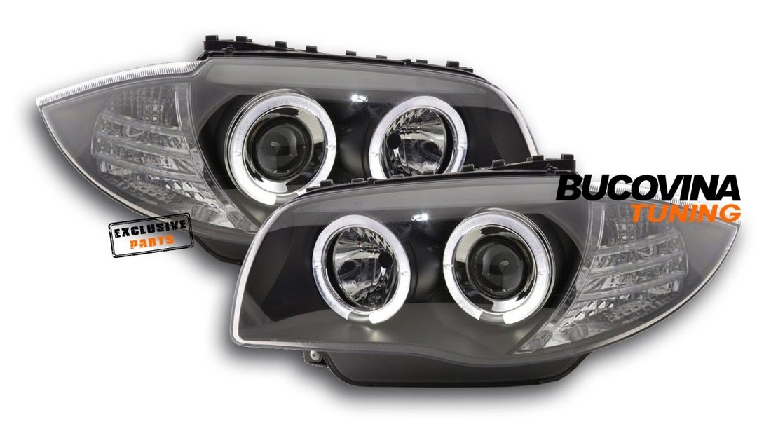 FARURI ANGEL EYES LED COMPATIBILE CU BMW SERIA 1 E87/ E81/ E82/ E88 (04-11) BLACK