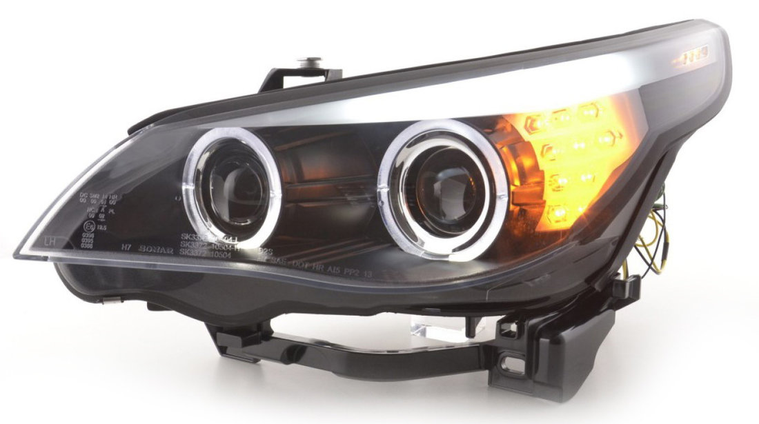 Faruri Angel Eyes LED compatibile cu BMW Seria 5 E60/ E61 (03-07) Xenon