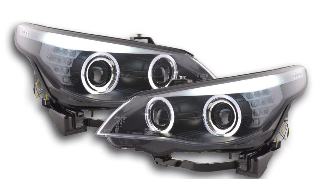 Faruri Angel Eyes LED compatibile cu BMW Seria 5 E60/ E61 (03-07) Xenon