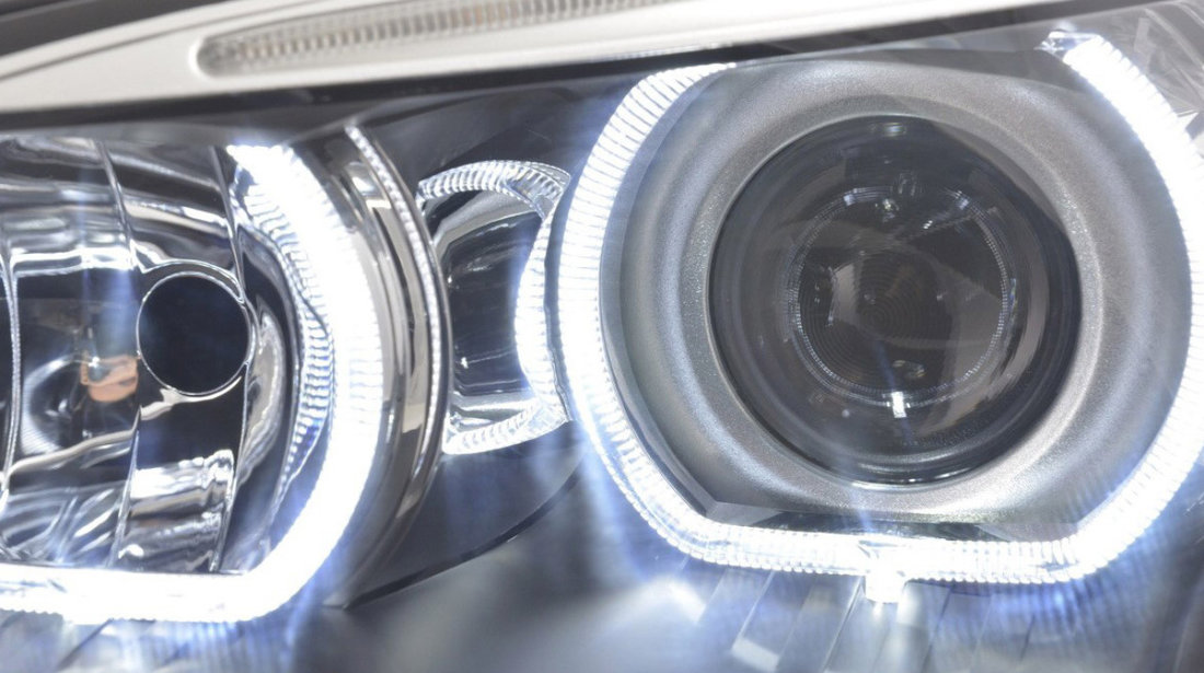 Faruri Angel Eyes LED compatibile cu BMW Seria 5 E60 (03-10)