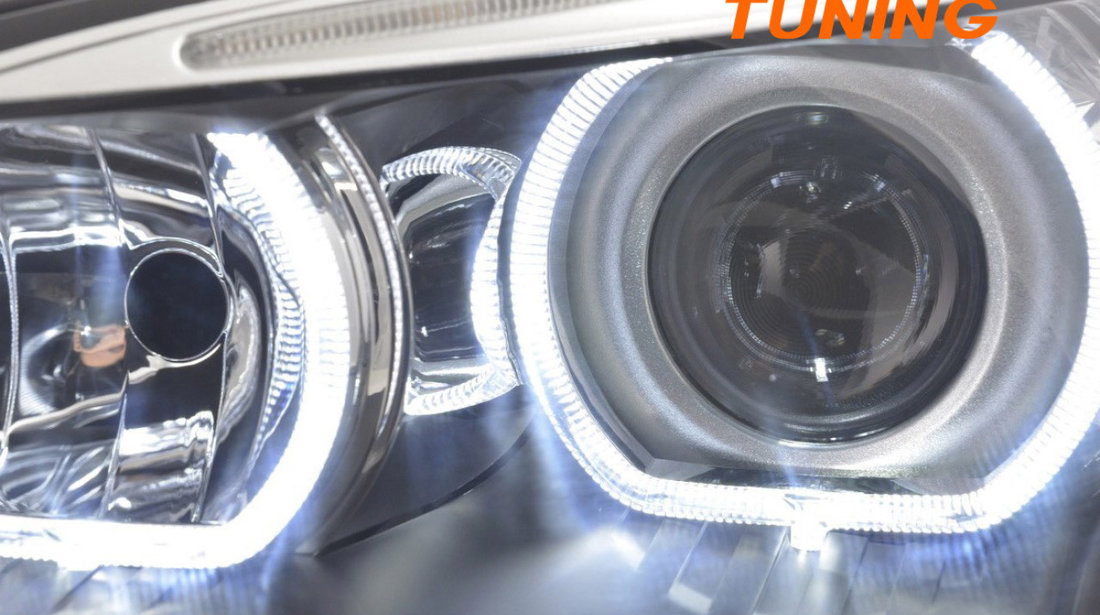 Faruri Angel Eyes LED compatibile cu BMW Seria 5 E60/ E61 (03-07)