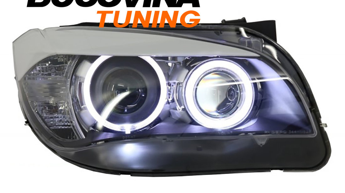 Faruri Angel Eyes LED compatibile cu BMW X1 E84 (09-12)