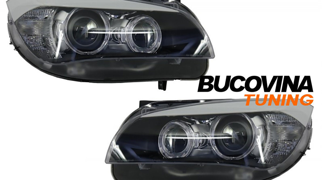 Faruri Angel Eyes LED compatibile cu BMW X1 E84 (09-12)