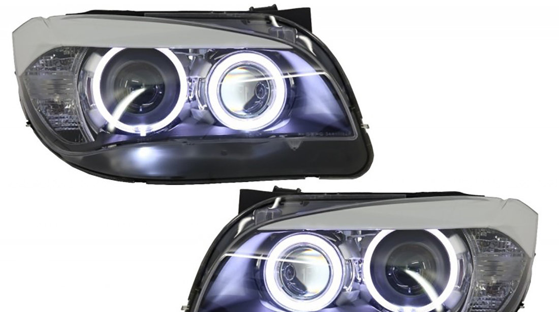 Faruri Angel Eyes LED compatibile cu BMW X1 E84 (09-12)