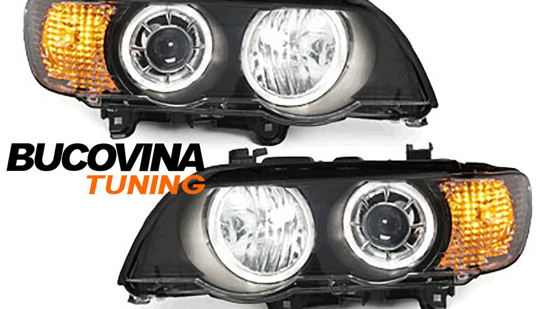 Faruri Angel Eyes LED compatibile cu BMW X5 E53 (99-03)