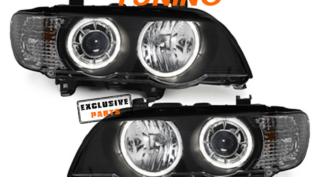 Faruri Angel Eyes LED compatibile cu BMW X5 E53 (99-03)