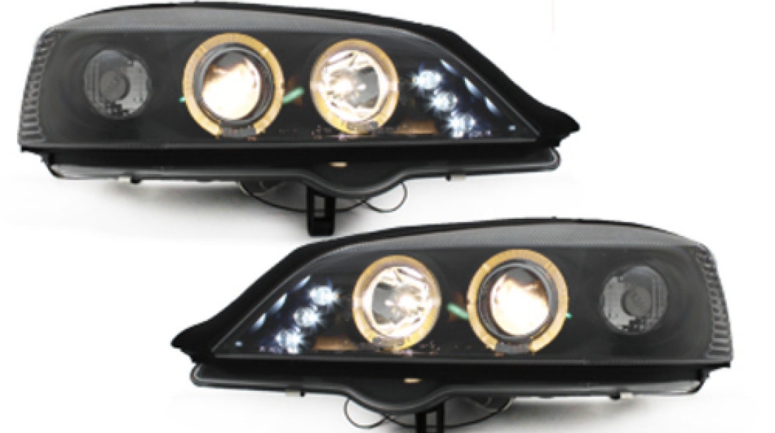 FARURI ANGEL EYES LED compatibile cu OPEL ASTRA G (98-04) FUNDAL NEGRU