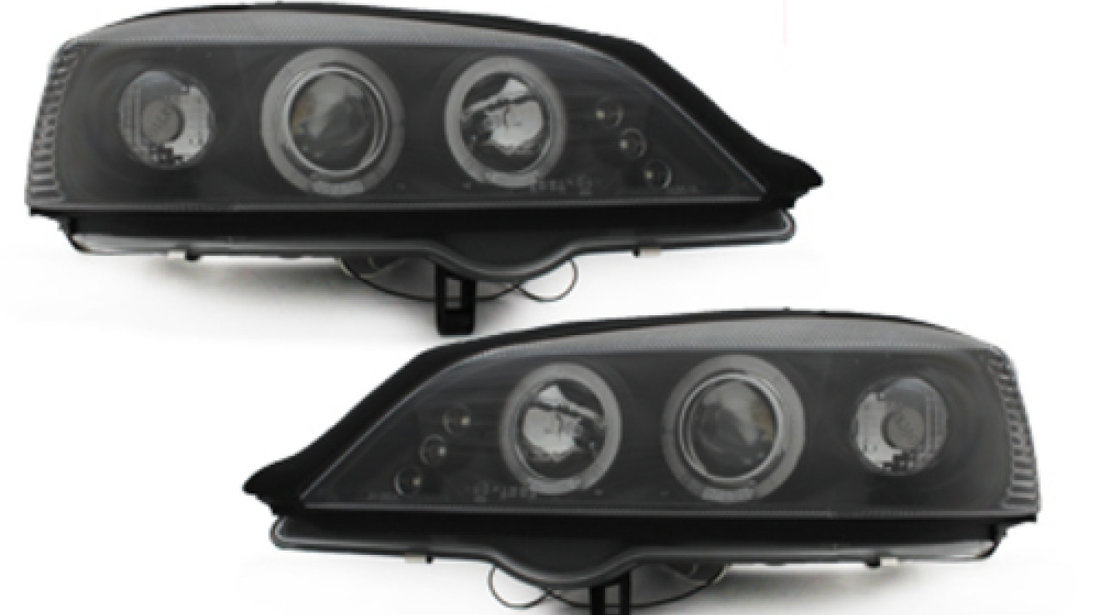 FARURI ANGEL EYES LED compatibile cu OPEL ASTRA G (98-04) FUNDAL NEGRU