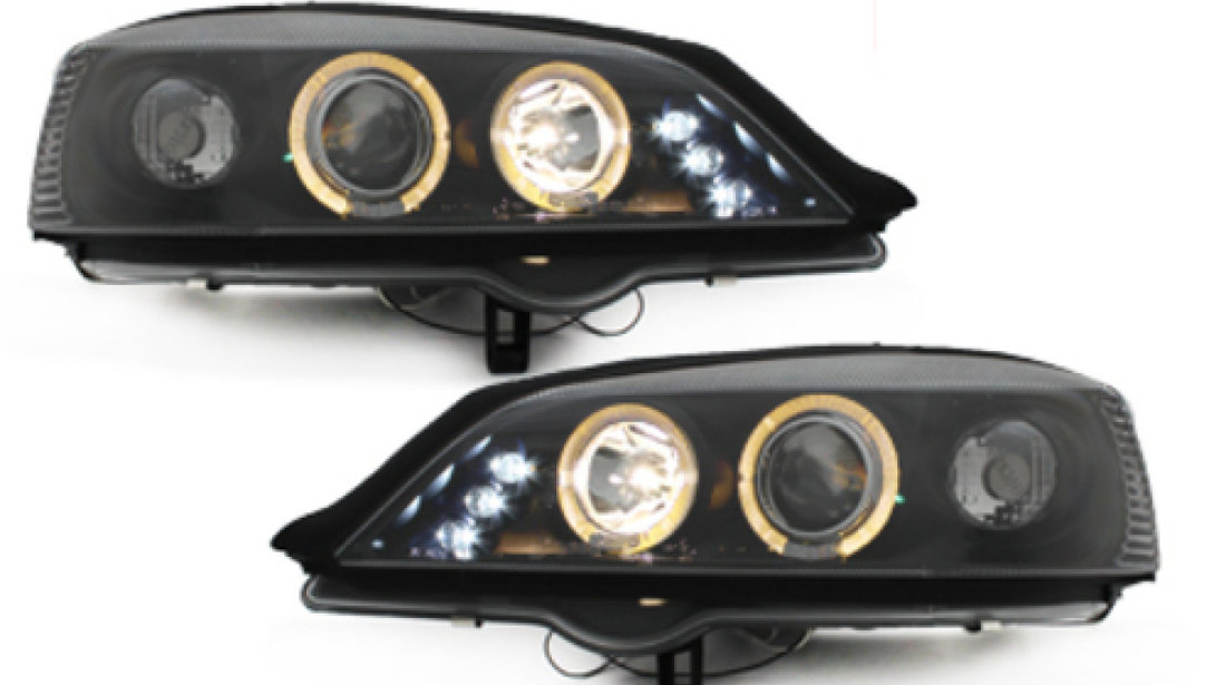 FARURI ANGEL EYES LED compatibile cu OPEL ASTRA G (98-04) FUNDAL NEGRU