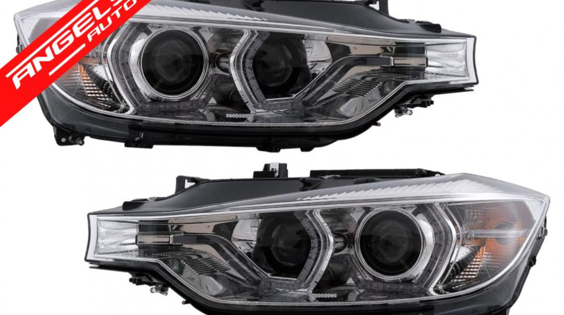 Faruri Angel Eyes LED DRL BMW F30 F31 Sedan Touring (11-15) Crom