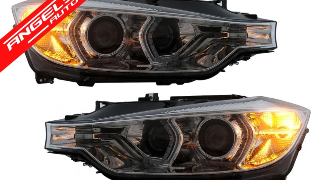 Faruri Angel Eyes LED DRL BMW F30 F31 Sedan Touring (11-15) Crom