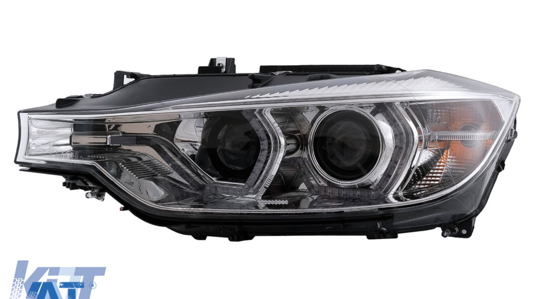 Faruri Angel Eyes LED DRL compatibil cu BMW 3 Series F30 F31 Sedan Touring (10.2011-05.2015) Crom