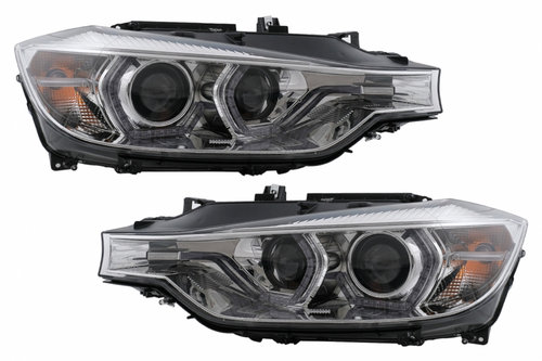Faruri Angel Eyes LED DRL compatibil cu BMW Seria 3 F30 F31 Sedan Touring LCI (2015-2019) Crom HLBMF...