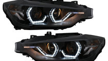 Faruri Angel Eyes LED DRL compatibil cu BMW Seria ...
