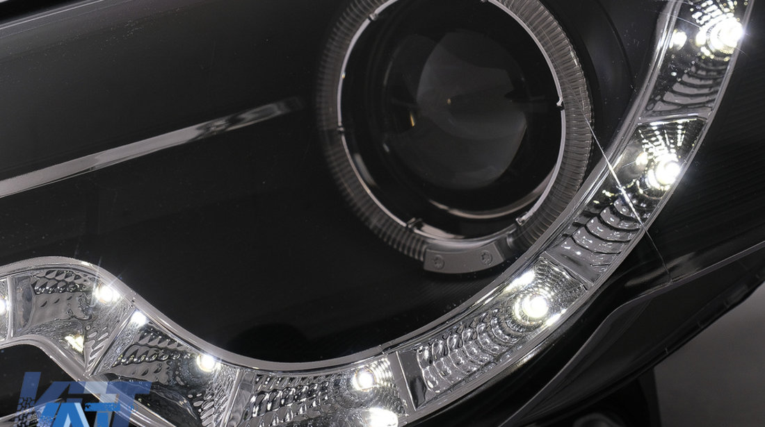 Faruri Angel Eyes LED DRL compatibil cu VW Passat B6 3C (03.2005-2010) Negru