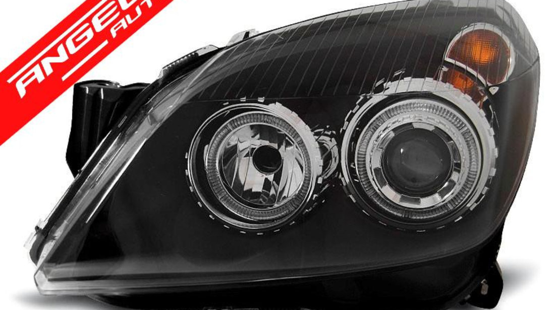 Faruri Angel Eyes Opel Astra H 2004-2009 Negru