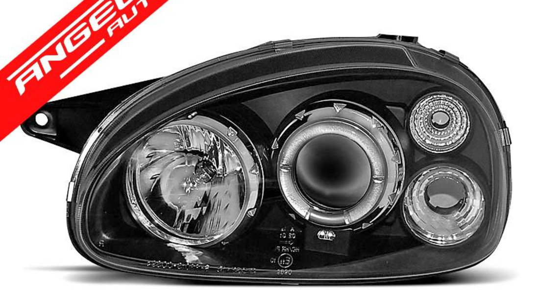 Faruri Angel Eyes Opel Corsa B 1993-2000 Negru