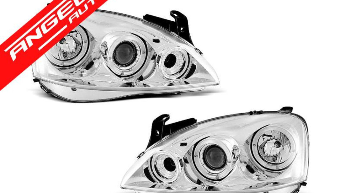 Faruri Angel Eyes Opel Corsa C 2000-2006 Interior Crom