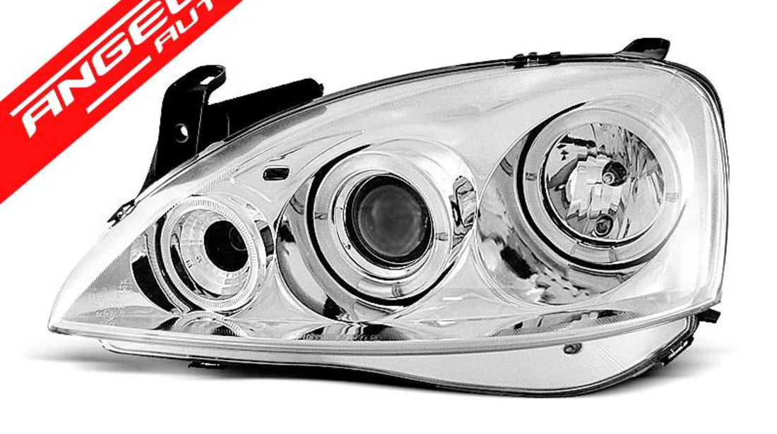 Faruri Angel Eyes Opel Corsa C 2000-2006 Interior Crom