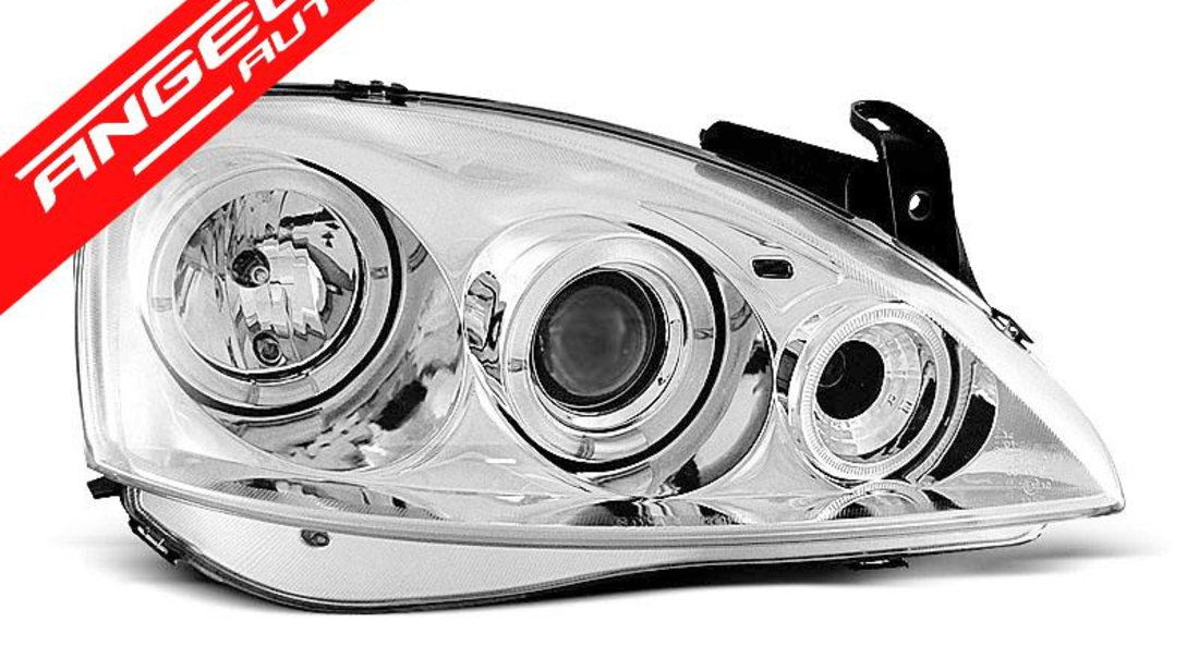 Faruri Angel Eyes Opel Corsa C 2000-2006 Interior Crom