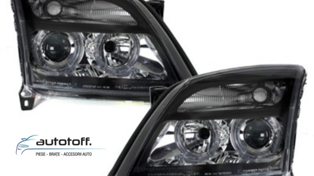 Faruri Angel Eyes Opel Vectra C (2002-2005) Fundal Negru