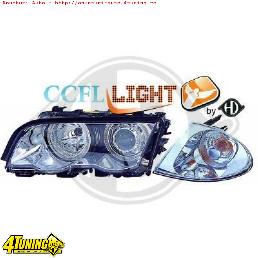 FARURI ANGEL EYES PENTRU BMW E46 FUNDAL CROM SAU NEGRU CU CCFL