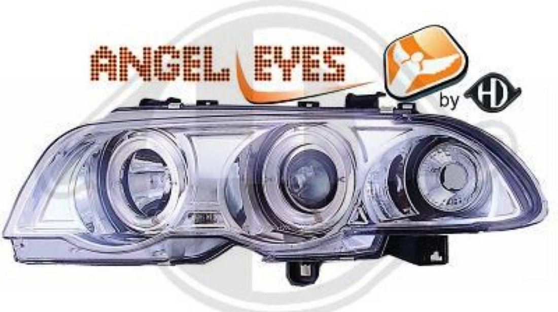 FARURI ANGEL EYES PENTRU BMW SERIE 3 E46 FUNDAL CROM SAU NEGRU