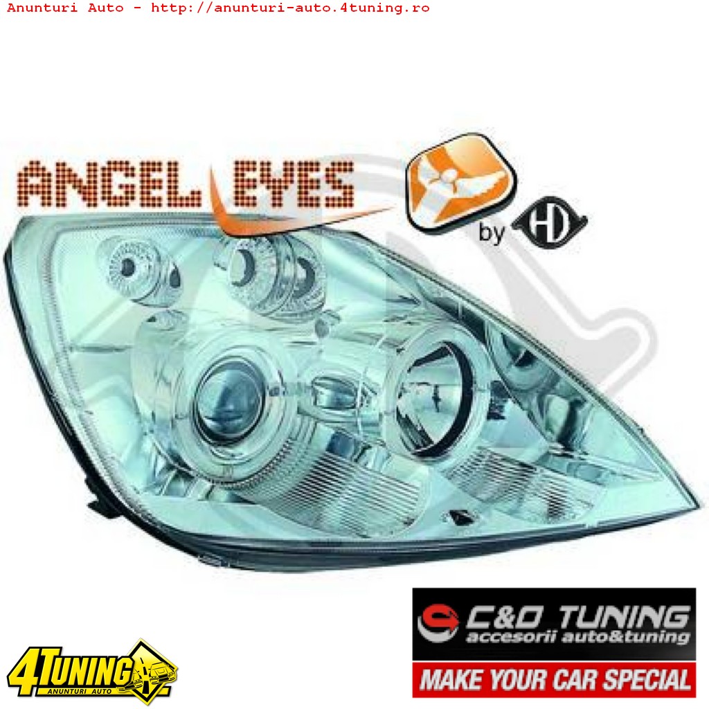 FARURI ANGEL EYES PENTRU FORD FIESTA FUNDAL CROM SAU NEGRU