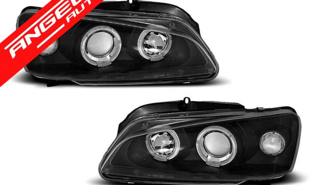 Faruri Angel Eyes Peugeot 106 1996-2003 Negru