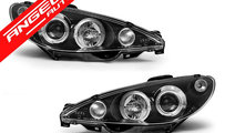 Faruri Angel Eyes Peugeot 206 1998-2002 Fundal Neg...