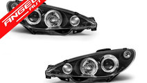 Faruri Angel Eyes Peugeot 206 Negru