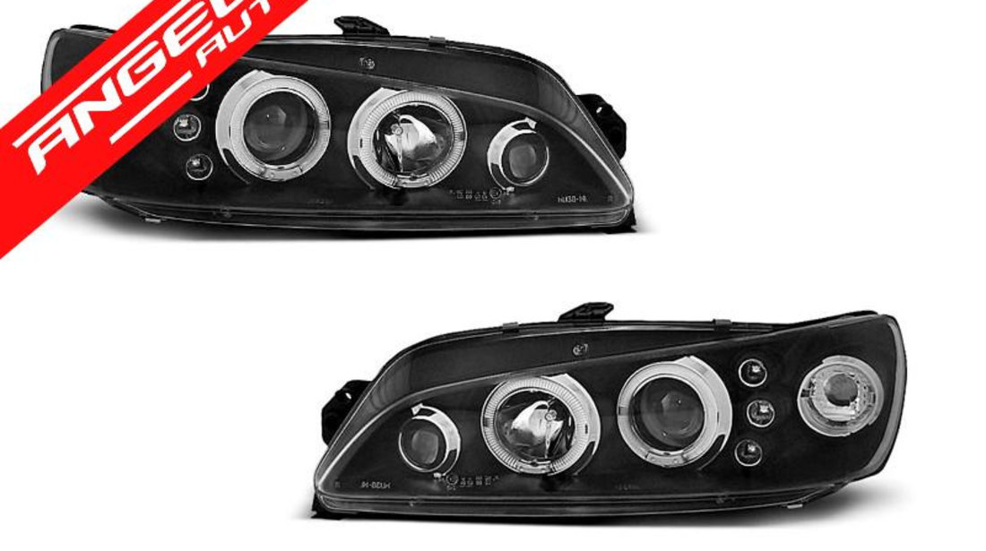 Faruri Angel Eyes Peugeot 306 1997-2001 Negru