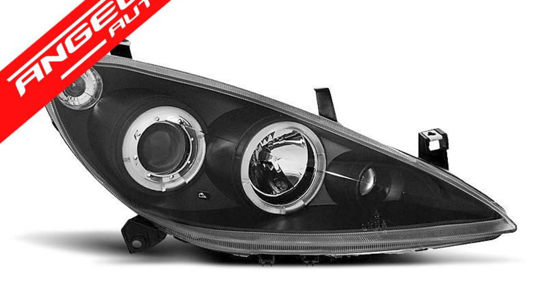 Faruri Angel Eyes Peugeot 307 2001-2005 Negru