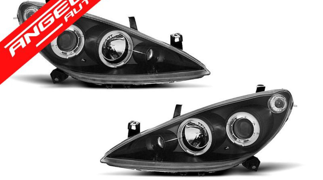 Faruri Angel Eyes Peugeot 307 2001-2005 Negru