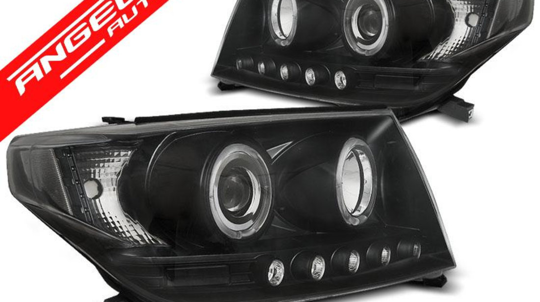 Faruri Angel Eyes Toyota Land Cruiser FJ200 2007-2012 Negru