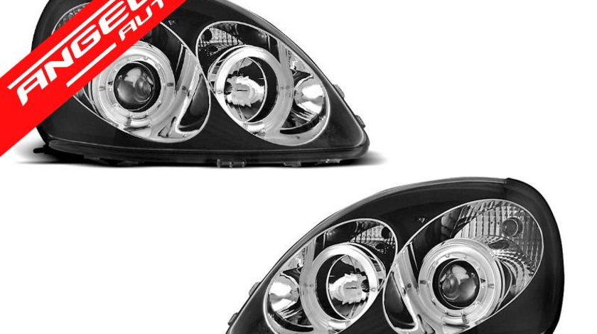 Faruri Angel Eyes Toyota Yaris 1999-2003 Negru