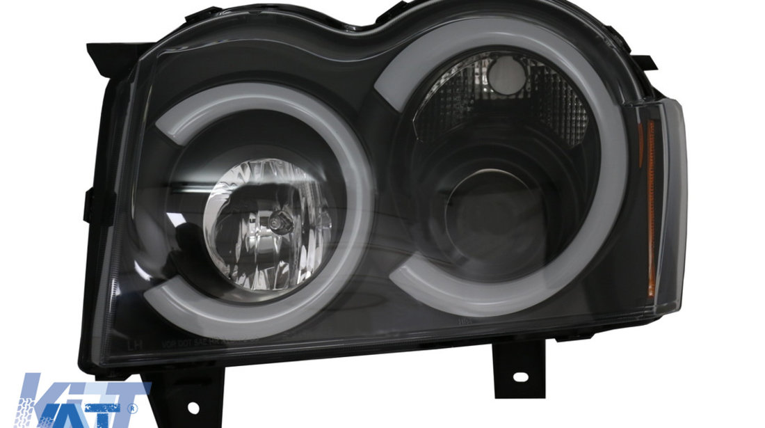 Faruri Angel Eyes TUB LED compatibil cu Jeep Grand Cherokee WK (2005-2008) Negru