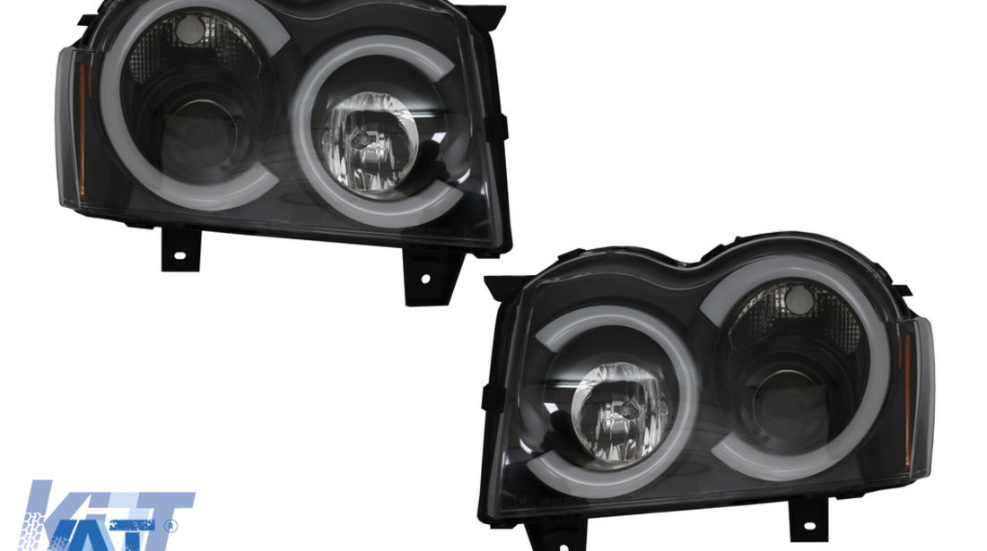 Faruri Angel Eyes TUB LED compatibil cu Jeep Grand Cherokee WK (2005-2008) Negru