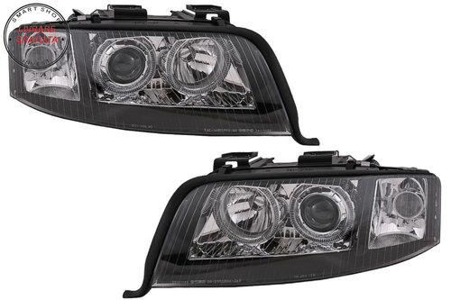 Faruri Angel Eyes Xenon A6 4B C5 (06.2001-05.2004) LHD sau RHD Negru