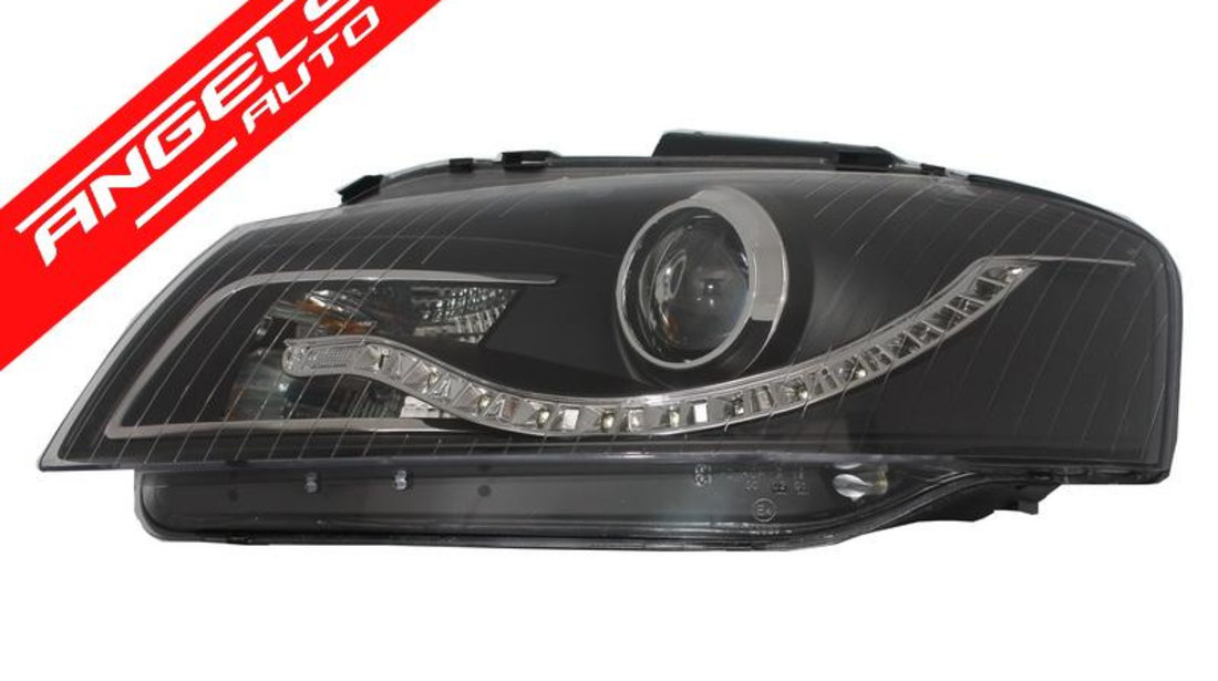 Faruri AUDI A3 8P DAYLINE LED 03-08 negru cu LooK B8