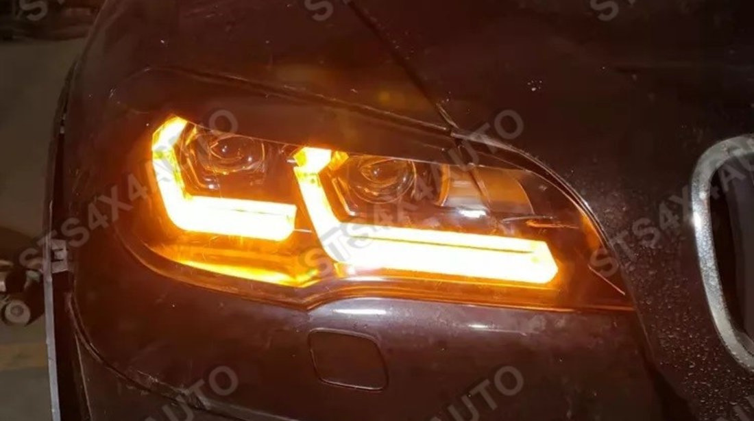 FARURI BI-LED CU DAYLINE SI SEMNALIZARE BMW X5 E70 2007-2010 FARA AFS [V3]