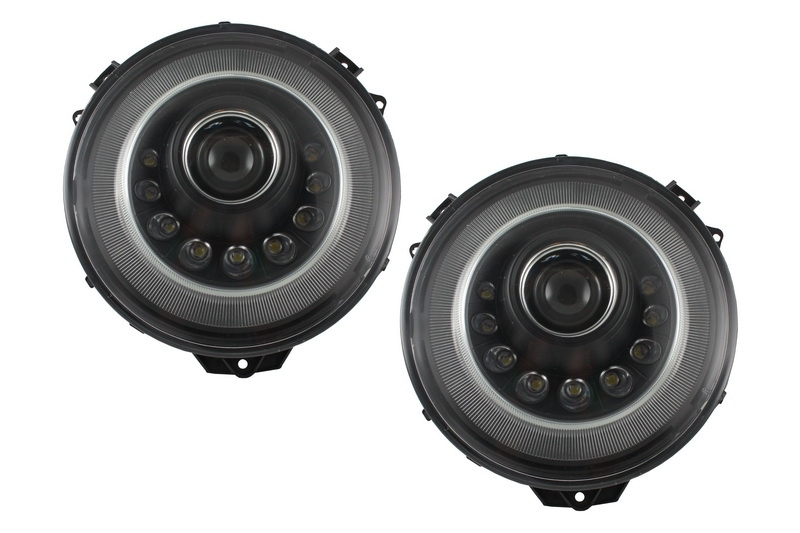 Faruri Bi-Xenon LED compatibil cu Mercedes G-Class W463 (2005-2017) M-look cu Semnal Secvential Dinamic HLMBW463OEMB