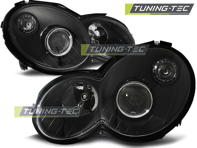Faruri BLACK compatibila MERCEDES CL203 C-KLASA 00-04
