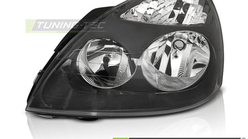 Faruri BLACK LEFT SIDE TYC compatibila RENAULT CLIO II 06.01-09.05