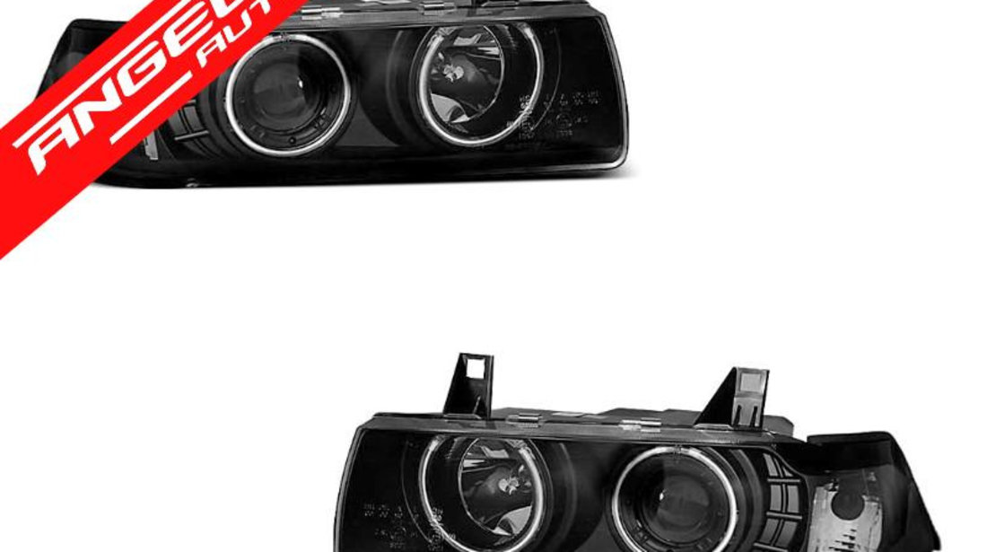 Faruri BMW E36 Coupe ANGEL EYES CCFL 90-99 Negru