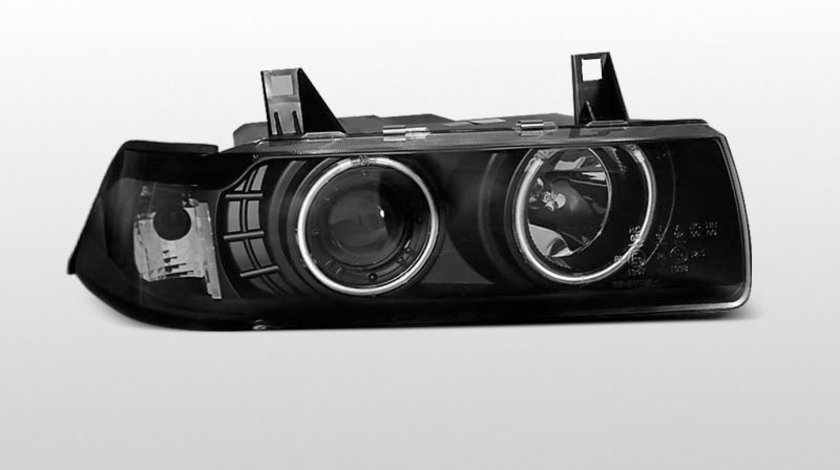 Faruri BMW E36 Coupe Cabrio 1990-1999 Angel eyes Negru