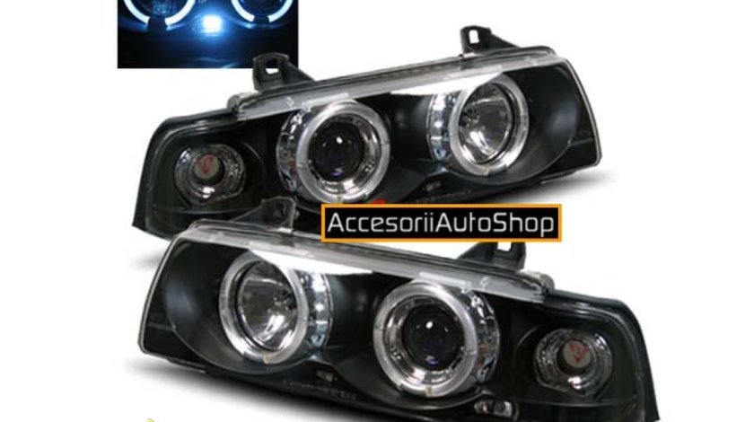 Faruri BMW E36 cu Angel eyes si semnalizare 550 LEI